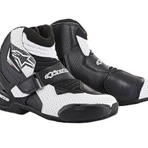 Alpinestars Men’s Black and White Riding Boots